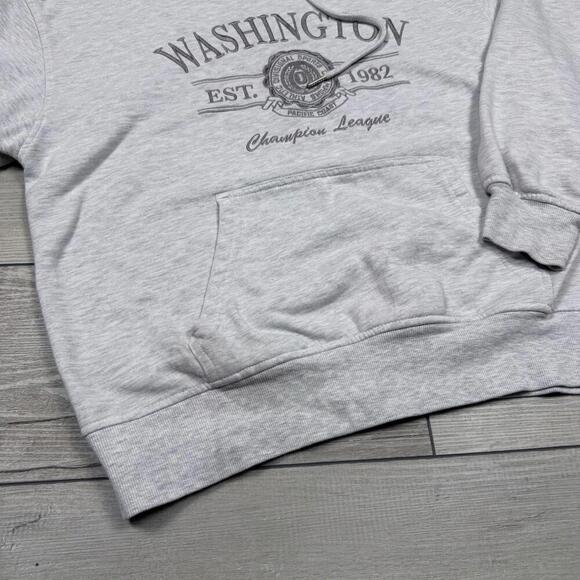 Garage Hoodie Oversized Womens XS Light Gray Michigan 1994 Embroidered Logo Y2K - Picture 4 of 7